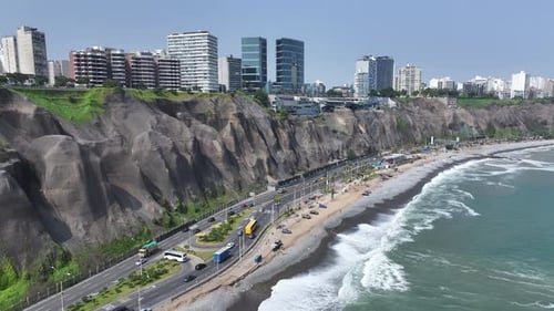 Miraflores Skyline In Lima Capital City Of Peru.