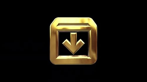 Golden 3D Download Icon Animation