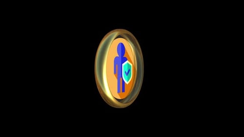 Animated Golden Ring Security Icon Rotation