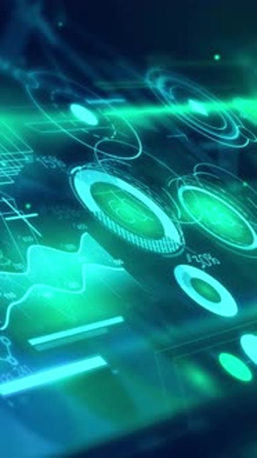 Array of Abstract Infographics with Economic Data