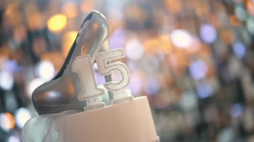 Sparkling Number Fifteen Birthday Cake with Shoe