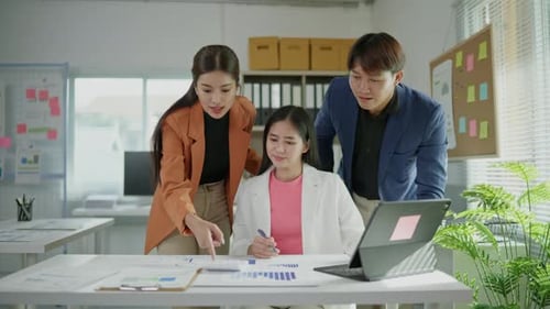 Group of teamwork businessman working and brainstorming in office