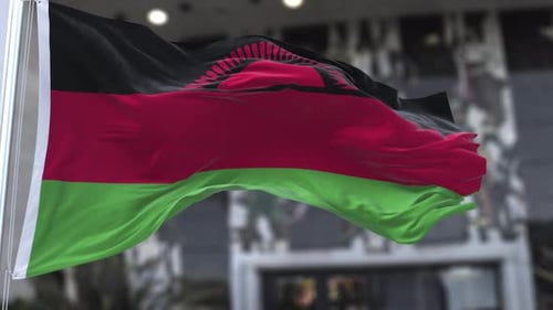 Realistic Waving Malawi Flag Animation