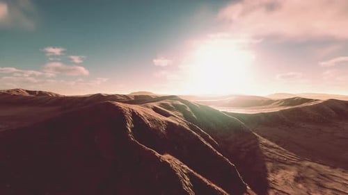 Beautiful Sand Dunes in the Sahara Desert at Sunset