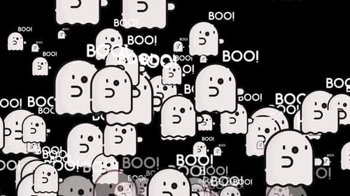 Halloween-Kürbis-Geisterpartikel-Symbol, Hintergrundanimation