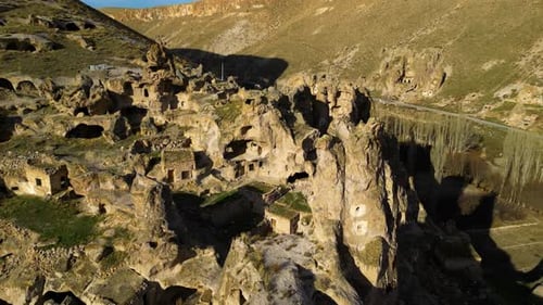 Aerial View of an Ancient Rock Village