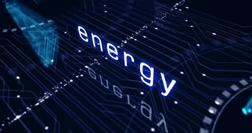 Electric power danger warning symbols loop cyber concept