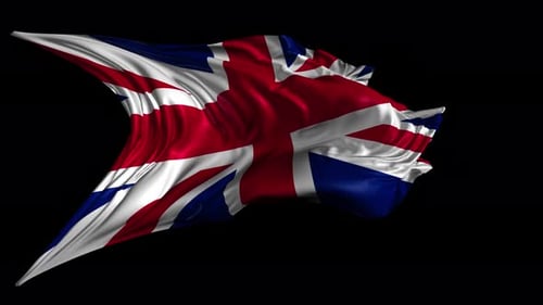 Realistic Waving United Kingdom Flag Loop