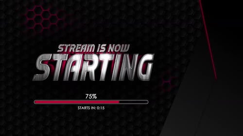 Streaming Intro With Shining Text And Loading Bar With Red Theme