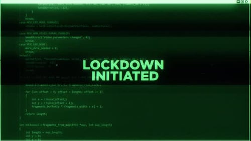 Lockdown Initiated On Digital Glitch Hacker Screen 4K