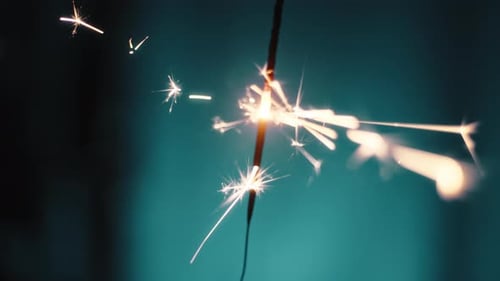 Sparklers in the Night Close Up