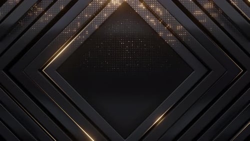 Rectangle géométrique sur fond noir doré