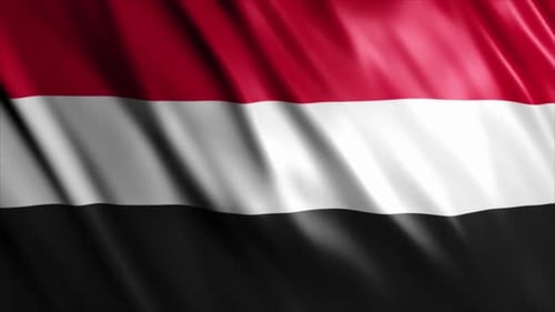 Waving Flag of Yemen Country Symbol
