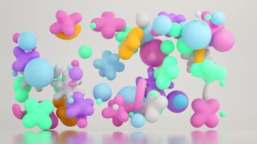 Dynamic Floating Pastel 3D Abstract Shapes Background