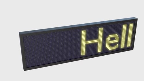 LED Pixel Text Hello Sign Animation
