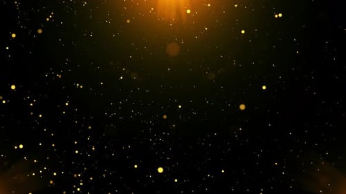 Golden Glitter Particles Loop Background