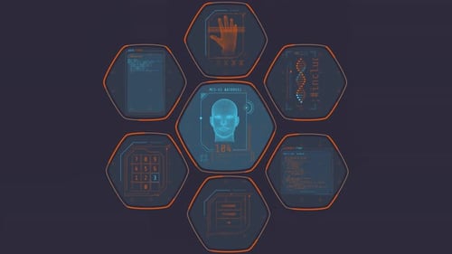 Futuristic Hexagon HUD Data Analysis Elements Pack