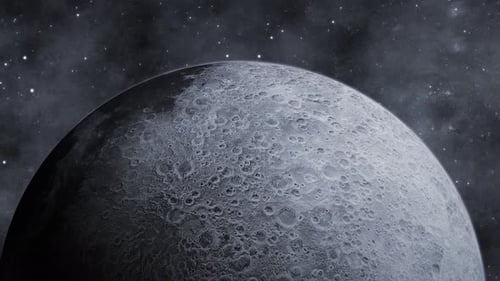 Moon 3d Planet View Moving With Star