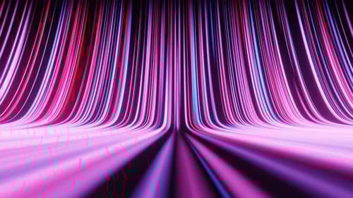 Blue Pink Bright Dynamic Curved Light Paths Moving Down Seamless Loop