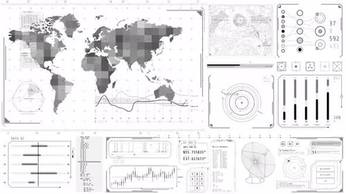 Animation d'un écran de haute technologie pour le suivi de localisation par satellite