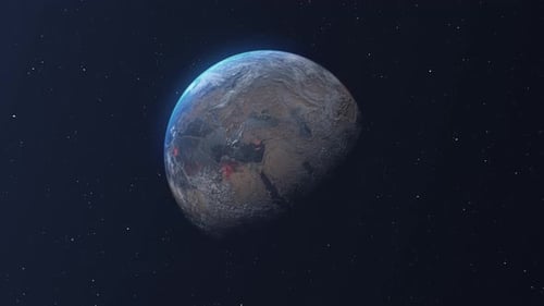 Planet earth dying procces outer space view