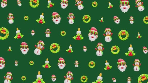 Christmas Icons Seamless Pattern Loop Animation