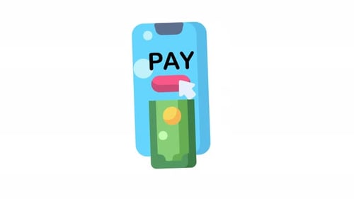 Flat Design Mobile Payment Transaction Animation