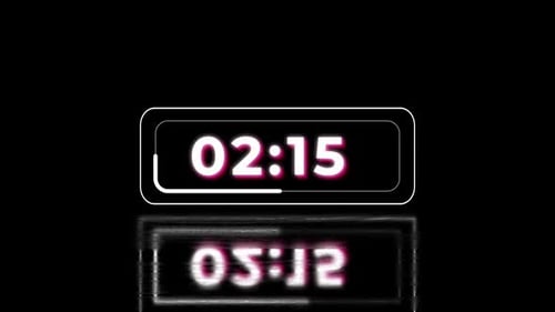 Cronômetro digital de contagem regressiva de 3 minutos de três minutos com animação de linha de caixa