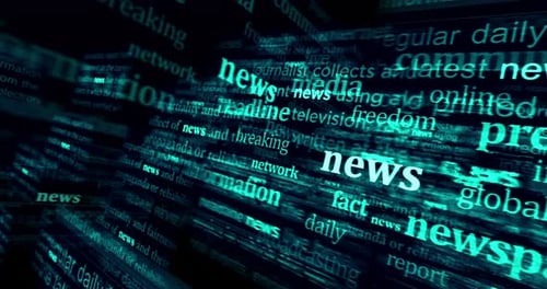 Futuristic News Headline Text Flow Digital Animation