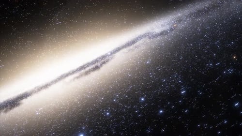 Animated Galactic Core Flying Through Sparkling Deep Space