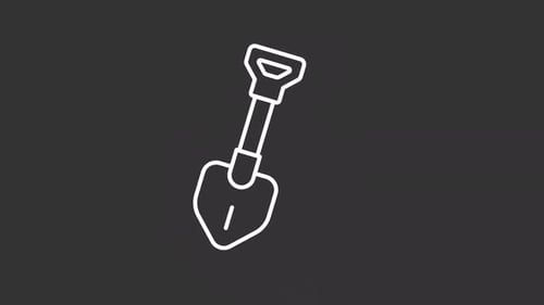 Minimalist Shovel Icon Animation for Agriculture and Construction