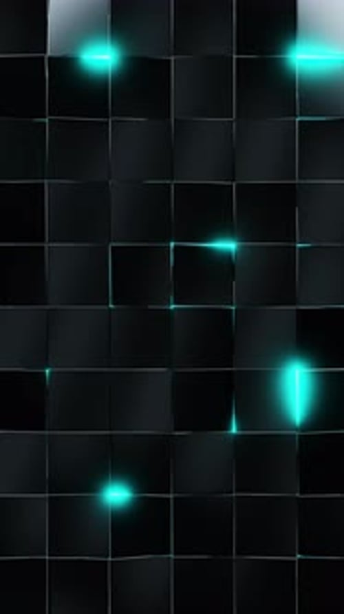 A black and green checkered pattern on a wall. Vertical looped animation