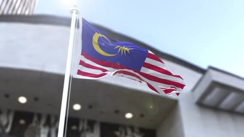 Realistic Malaysia Flag Waving Loop