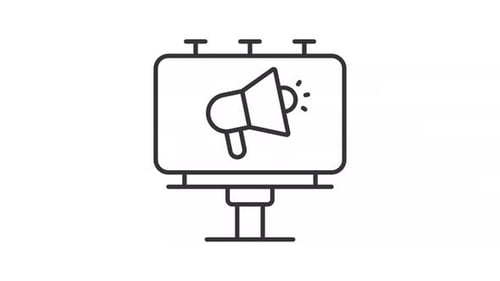 Animated Megaphone on Billboard Icon