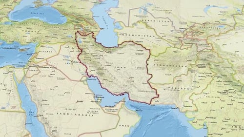 Karte von Iran Mit Einem Umriss Landesgrenze 2K
