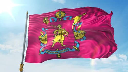 Flagge der Oblast Saporischschja 4K