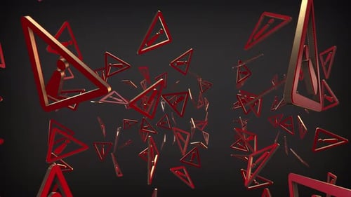 Falling 3D Red Warning Signs Animation Background Loop