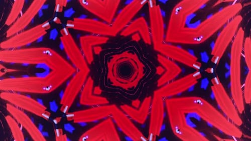 Vibrant red and blue kaleidoscope pattern