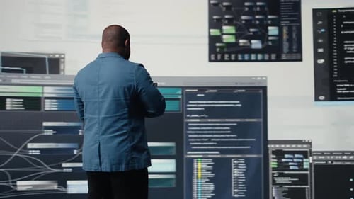 African American Coder Expert Immersing in Software Development
