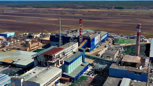 Top view of the destroyed glass factory.