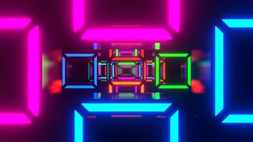 Boucle Vj, fond de tunnel carré stroboscopique multicolore, clignotant, en 4K