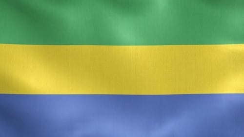 Gabon National Flag Seamless Waving Loop