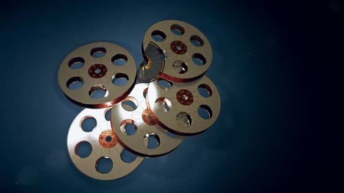Golden Film Reels Animation for Cinematic Reveal Intro