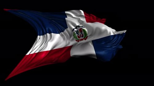 Realistic Waving Dominican Republic Flag Animation