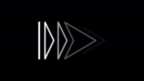 Animation of White Neon Arrow Pointing Right on black background