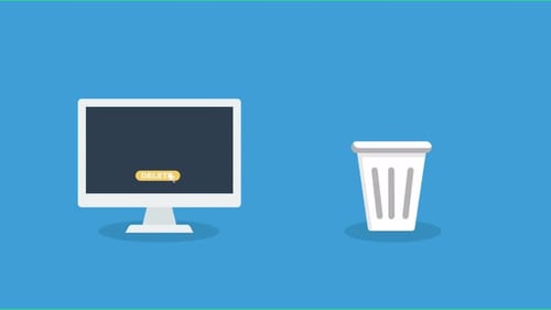 4K animation deleting file computer to trash or recycle bin