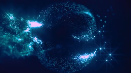 Blue Glowing Particles Sphere Animation