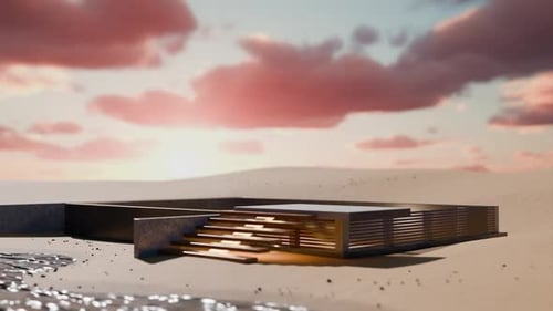 3D Modern House Architectural Construction Build Animation