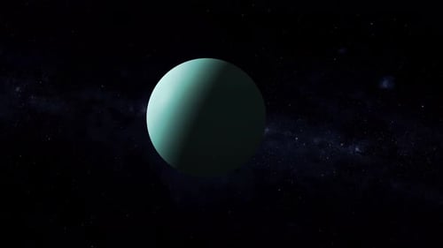 Gedrehter realistischer originaler 3D-Uranus-Planet im Weltraum