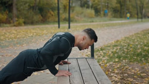 Athlete Sports PushUp Street Workout Cross Fitness Sportsman Training Push Ups Muscle Up Keeping Fit